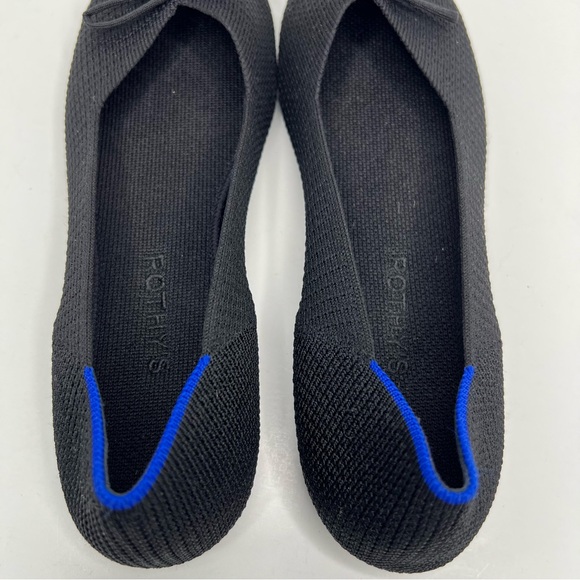 Rothy's The Flat Noir Mesh Textile Bows Black Classic Ballet Size 9 - Picture 5 of 13